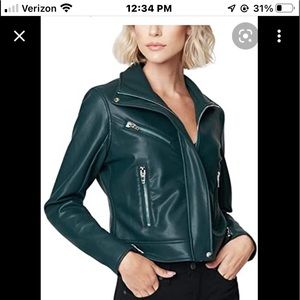 BlankNYC Emerald green faux leather jacket